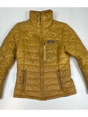 Patagonia Women Nano Puff Quilted Full Zip Puffer Jacket Mustard Yellow FA20